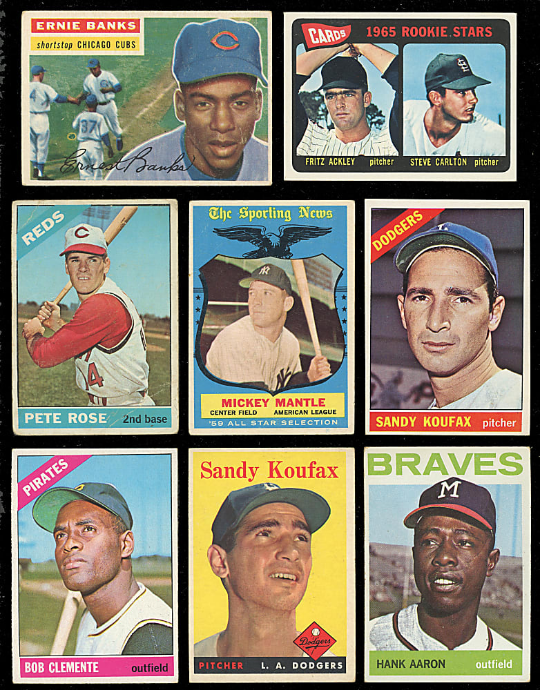 1941-1966 Hall of Fame & Star Collection (38) with Aaron, Koufax & Mantle