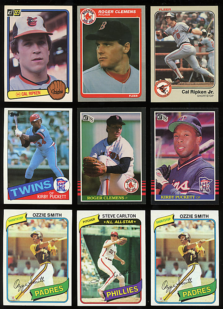 1979-1991 Hall of Fame, Star & Rookie Collection (53) with Griffey Jr., Henderson, Ripken Jr. & O. Smith
