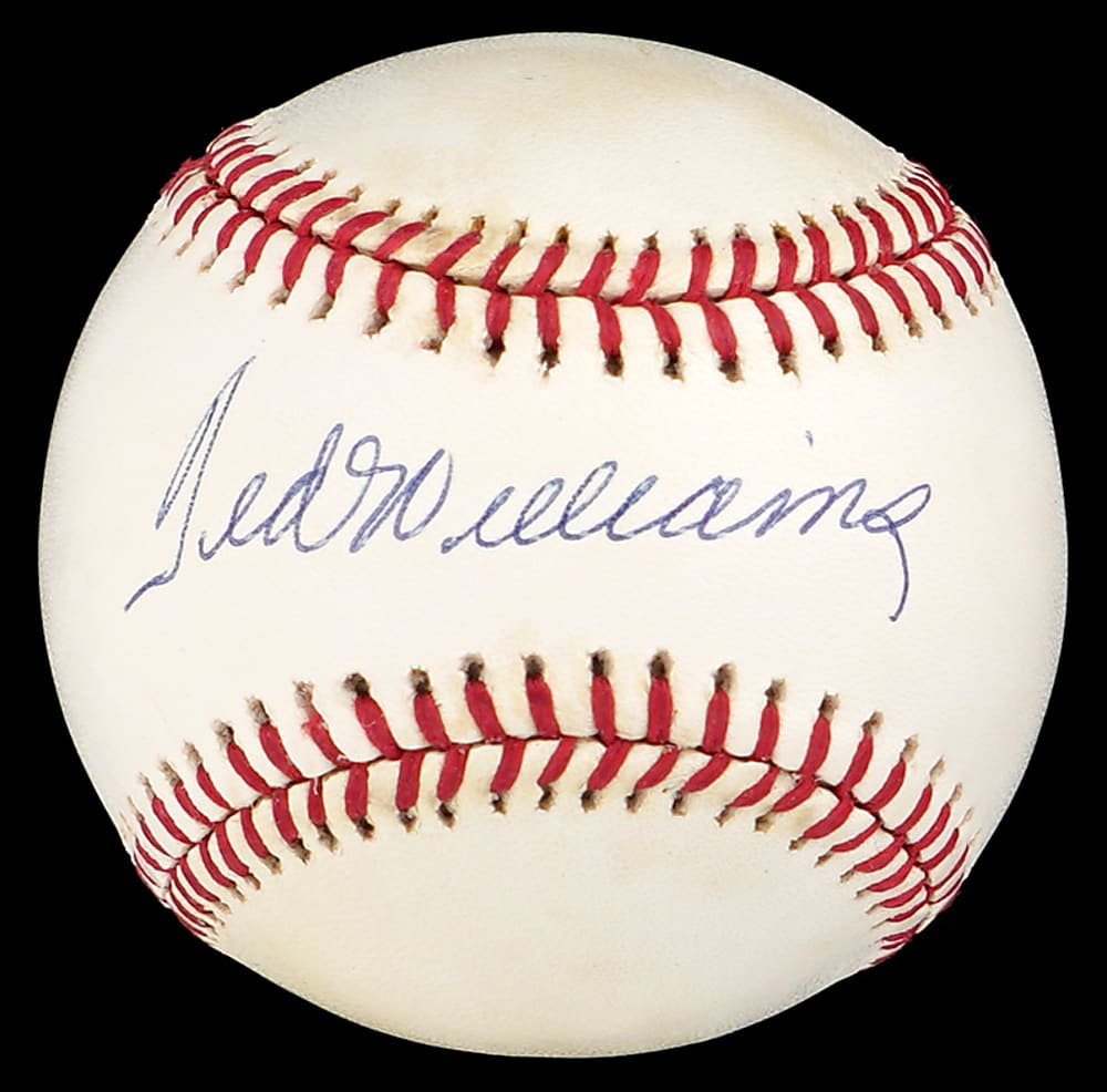 Ted Williams Single-Signed OAL/Brown Baseball