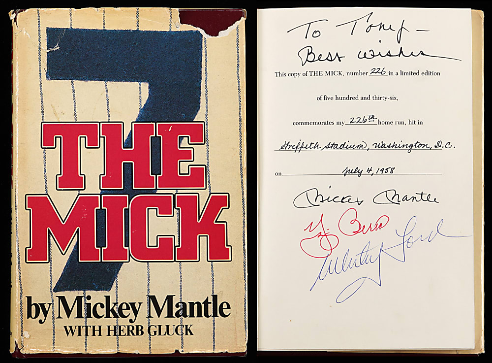 1985 "The Mick" Limited-Edition Book Signed by Mickey Mantle, Yogi Berra & Whitey Ford - Commemorating Mantle's 226th Home Run