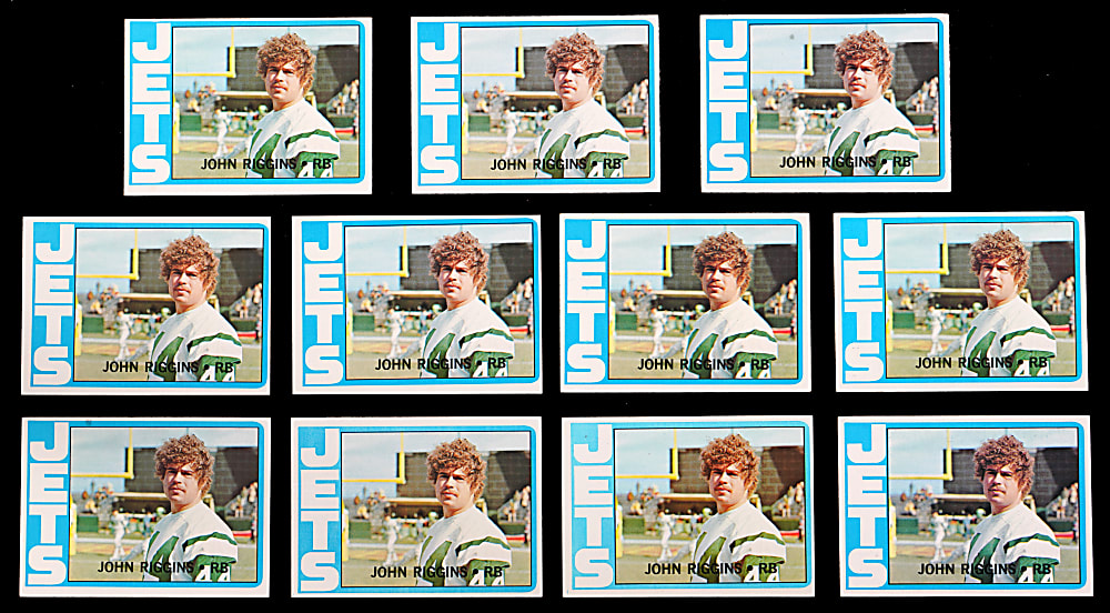 1972 Topps Football #13 John Riggins Rookie Collection (11) Plus (5) 1992 Illegal Motion Playbill & Ticket Stub Pairs