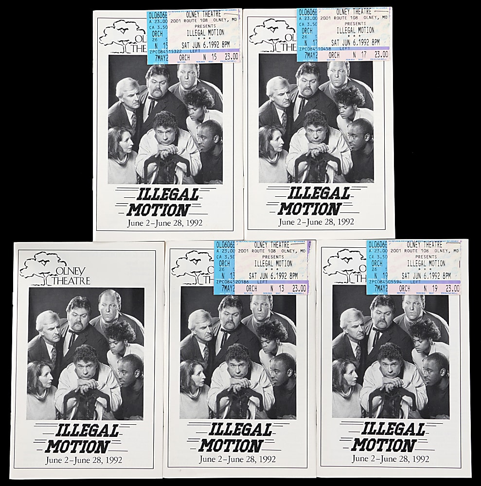 1972 Topps Football #13 John Riggins Rookie Collection (11) Plus (5) 1992 Illegal Motion Playbill & Ticket Stub Pairs