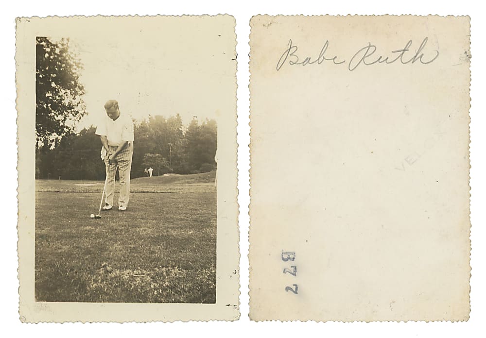 Circa 1940s Babe Ruth Golfing Original Snapshot Photo