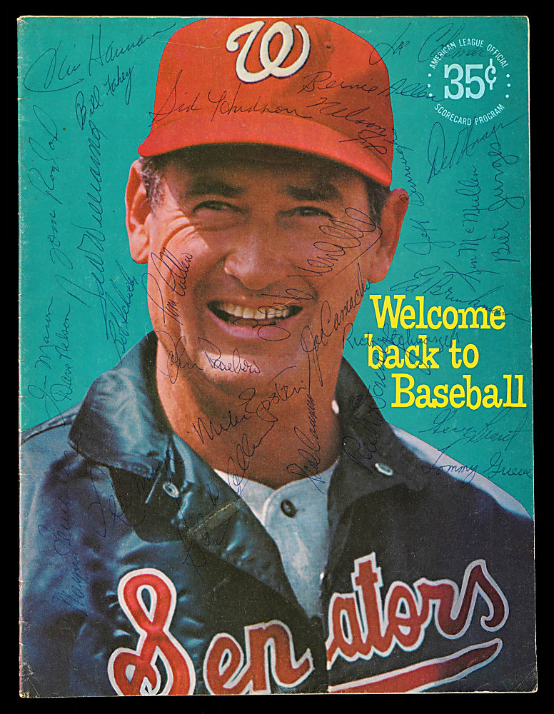 1969-1970 Washington Senators Team-Signed 1969 Program with Ted Williams & Nellie Fox