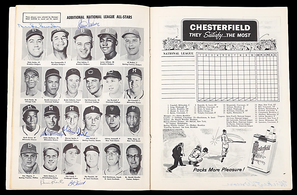1956 MLB All-Star Game Program Signed by (22) with (11) Hall of Famers Including Kaline, Musial & Snider