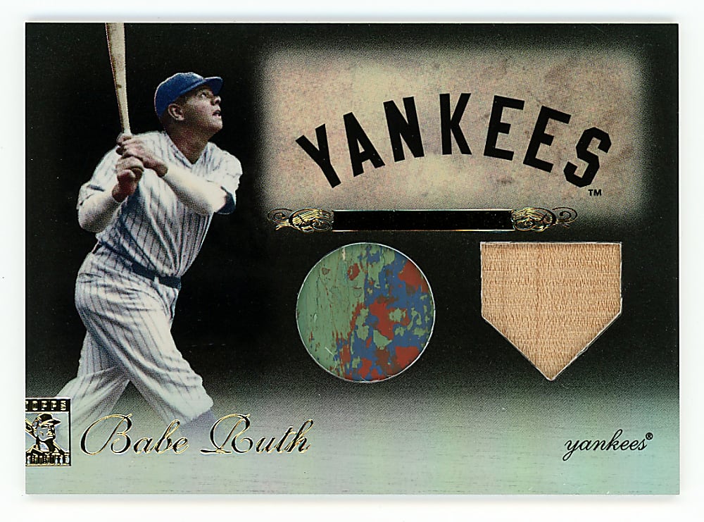 2009 Topps Tribute #1 Babe Ruth Double Relic Black Parallel #/50