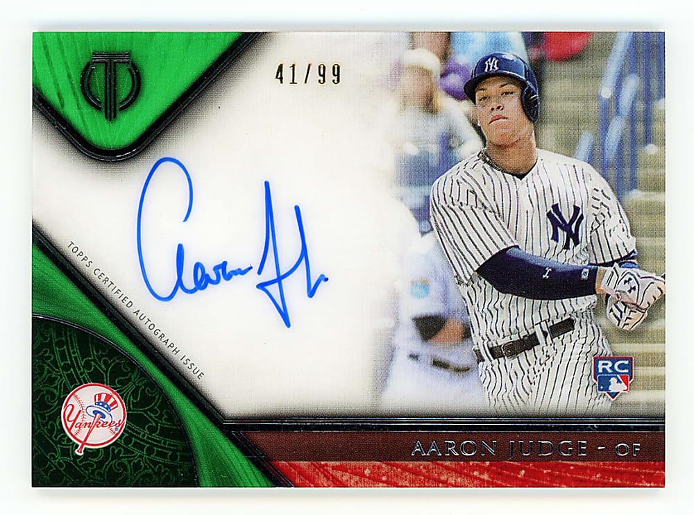 2017 Topps Tribute Aaron Judge Certified Autograph Rookie Green Parallel #/99