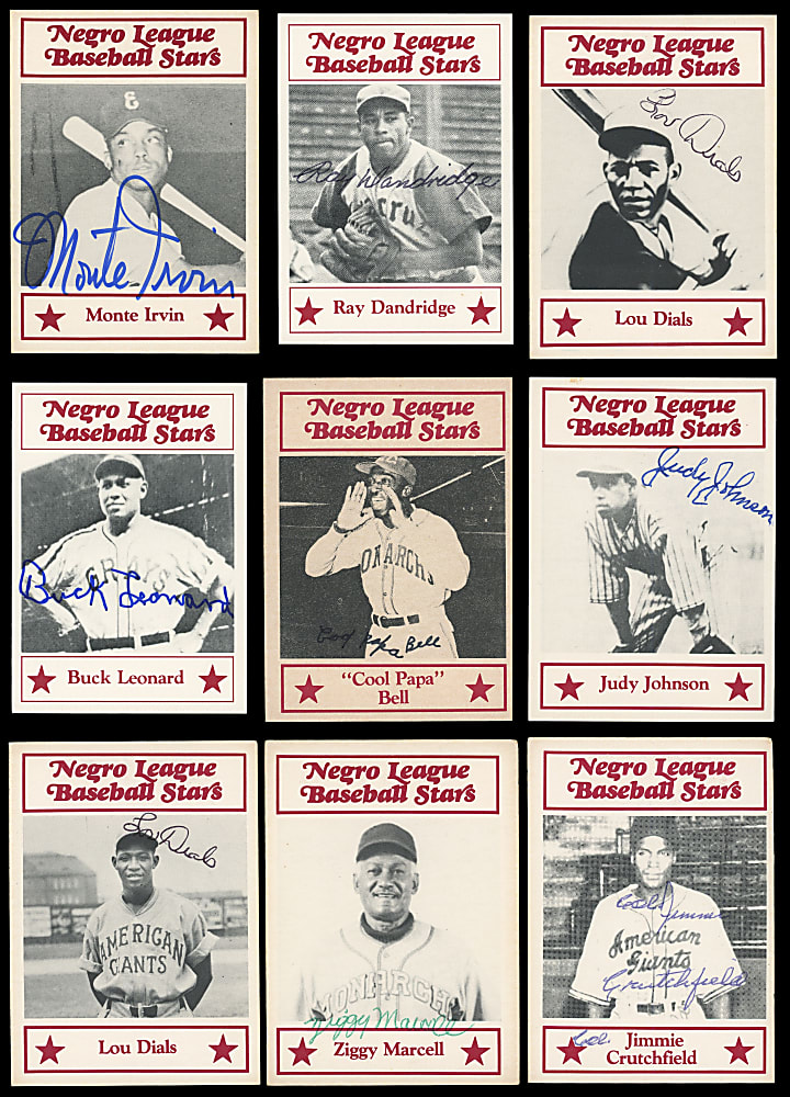 1984-1986 Decathlon Negro League Near Complete Set (118/119) Plus One Extra with (33) Signed Key Examples