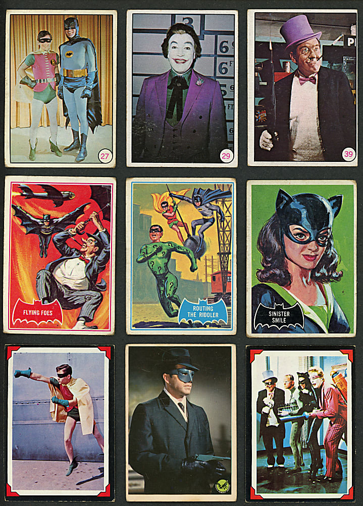 1966-1970 Non-Sport Shoebox Collection (346) with (201) 1966 Topps Batman Including #1 The Batman