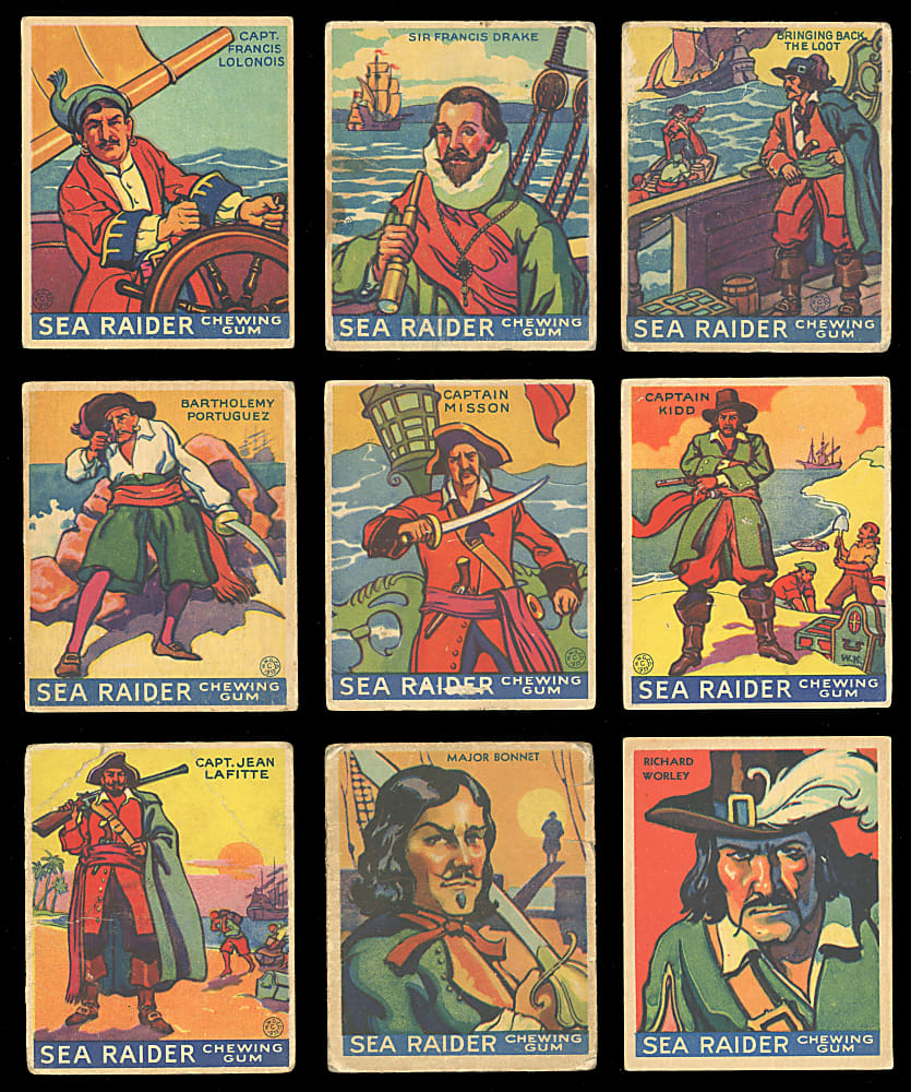 1933 World Wide Gum V359 Montreal/R124 Boston Sea Raiders Cards (16) with Low Number Partial Set (14/24) & (2) High Numbers