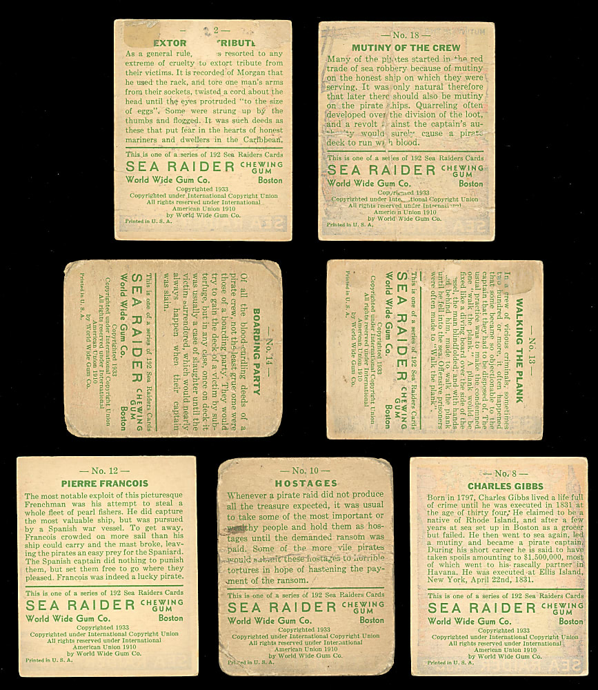 1933 World Wide Gum V359 Montreal/R124 Boston Sea Raiders Cards (16) with Low Number Partial Set (14/24) & (2) High Numbers