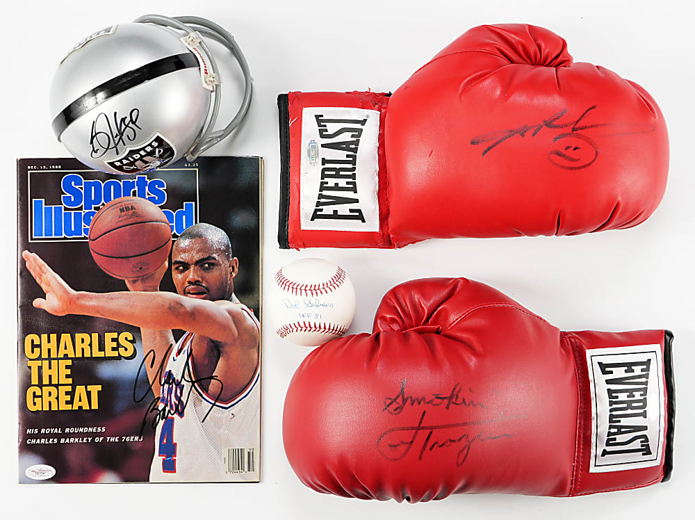 Multi-Sport Legends Signature Collection (5) with Charles Barkley, Bo Jackson & Joe Frazier - Each JSA/Steiner Certified