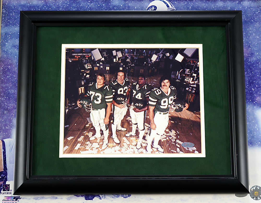New York Jets Steiner Authenticated Collection (7) with Joe Namath Football & (2) New York Sack Exchange Items