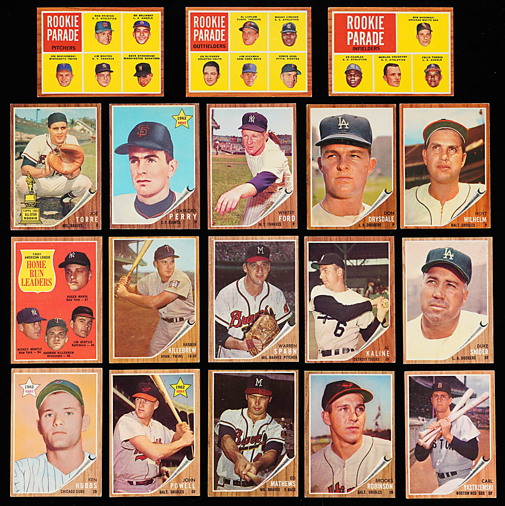 1962 Topps Partial Set (511/598) with (11) Graded Including #200 Mickey Mantle BVG VG-EX+ 4.5