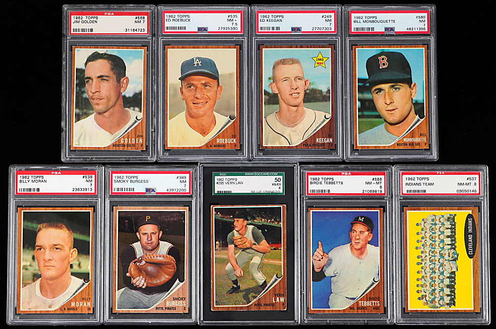 1962 Topps Partial Set (511/598) with (11) Graded Including #200 Mickey Mantle BVG VG-EX+ 4.5