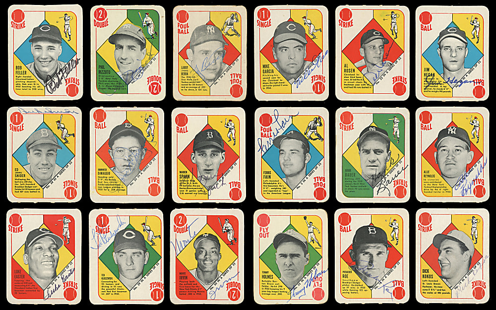 1951 Topps Red Backs Complete Set (52) with Impressive (41) Signed Including Tough Deceased