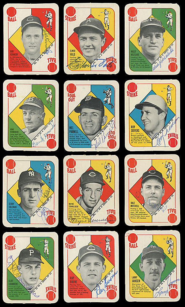 1951 Topps Red Backs Complete Set (52) with Impressive (41) Signed Including Tough Deceased