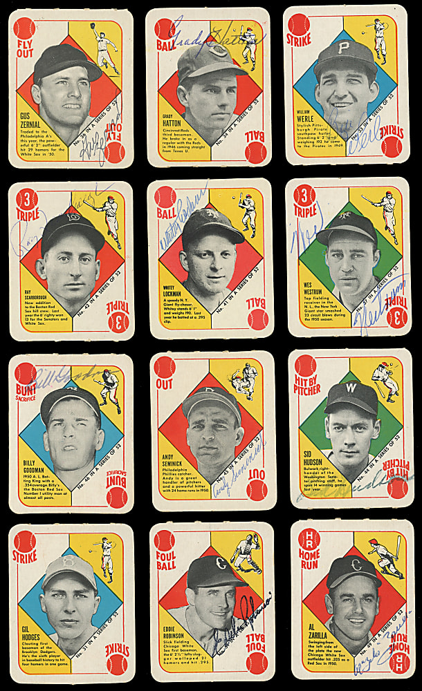 1951 Topps Red Backs Complete Set (52) with Impressive (41) Signed Including Tough Deceased
