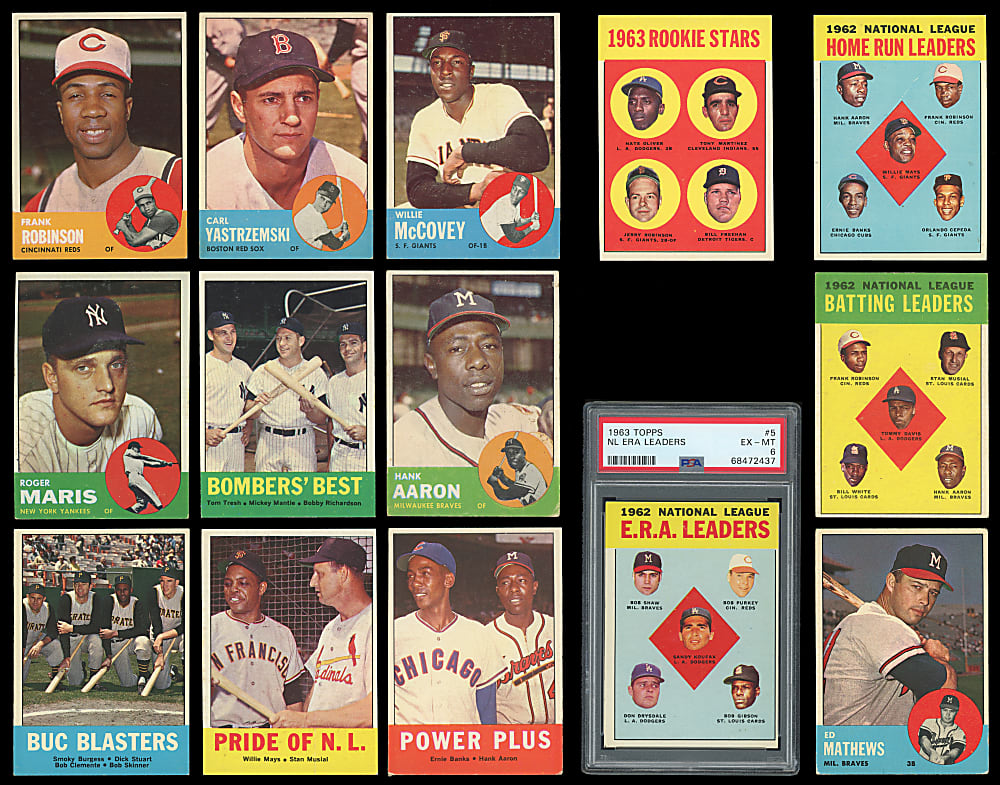 1963 Topps Partial Set (405/576) with Several Key Hall of Famers