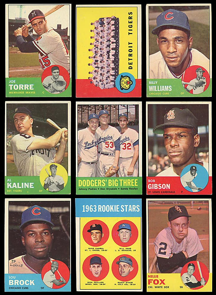 1963 Topps Partial Set (405/576) with Several Key Hall of Famers