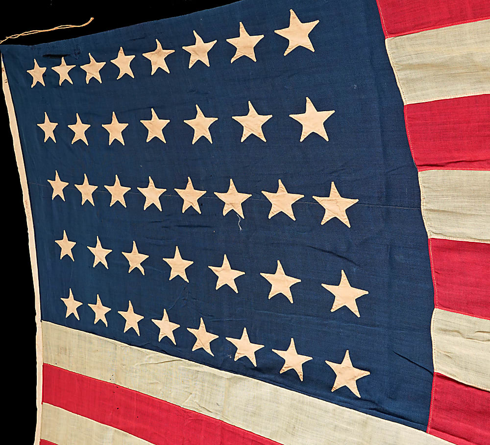 1877-1890 United States of America Massive 9'6" x 5'5" Flag with 38 Stars