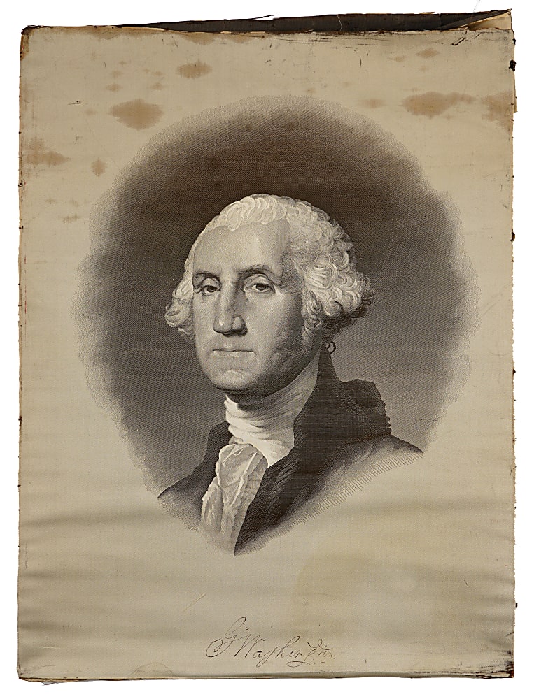 1893 Columbian Exposition Rare George Washington Large Format Silk