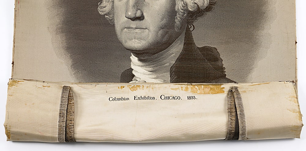 1893 Columbian Exposition Rare George Washington Large Format Silk