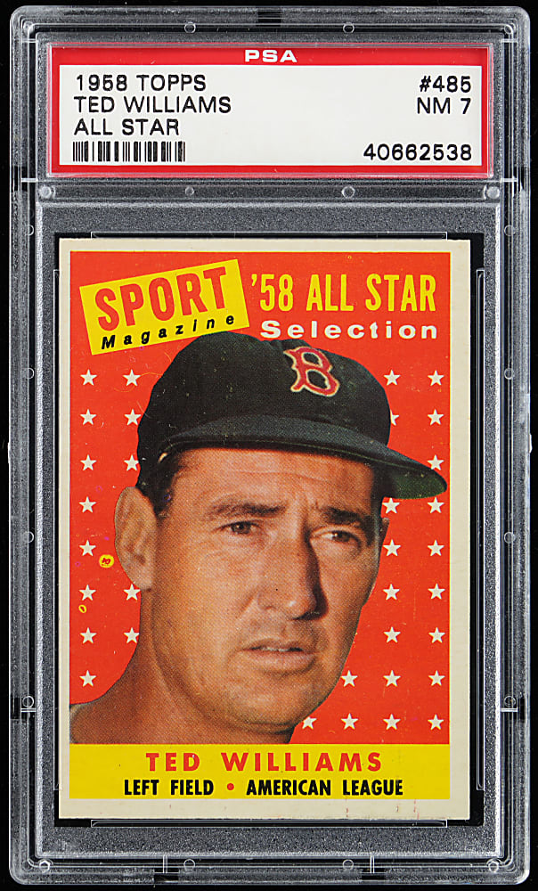 1958 Topps #485 Ted Williams All-Star PSA NM 7