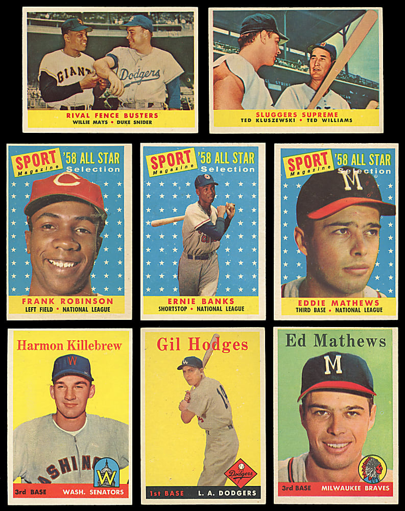 1958 Topps Partial Set (346/494) with Several Hall of Famers & #476 Stan Musial All-Star PSA EX-MT 6