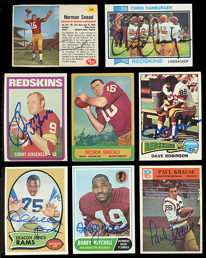 1948-1979 Washington Redskins Related Signed Card Collection (267)