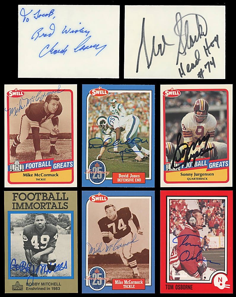 1940s-1980s Washington Redskins Related Signed Card/Index Collection (375+)