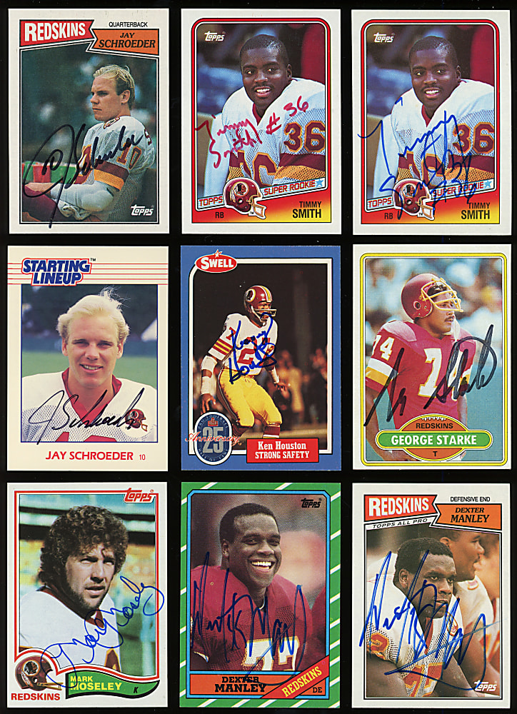 1940s-1980s Washington Redskins Related Signed Card/Index Collection (375+)
