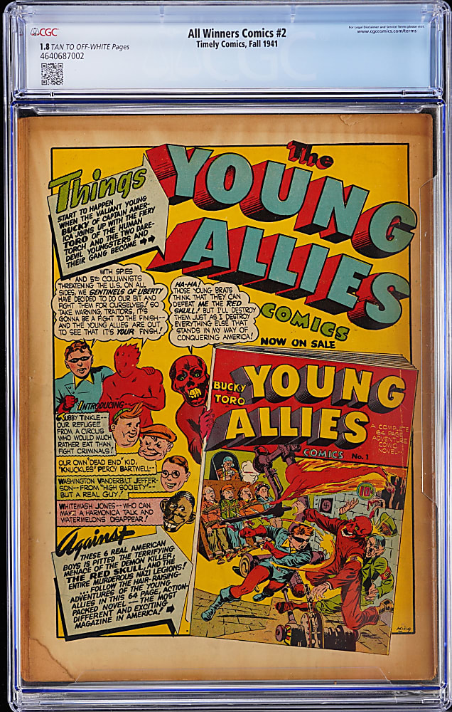 1941 Timely Comics All Winners #2 - CGC 1.8