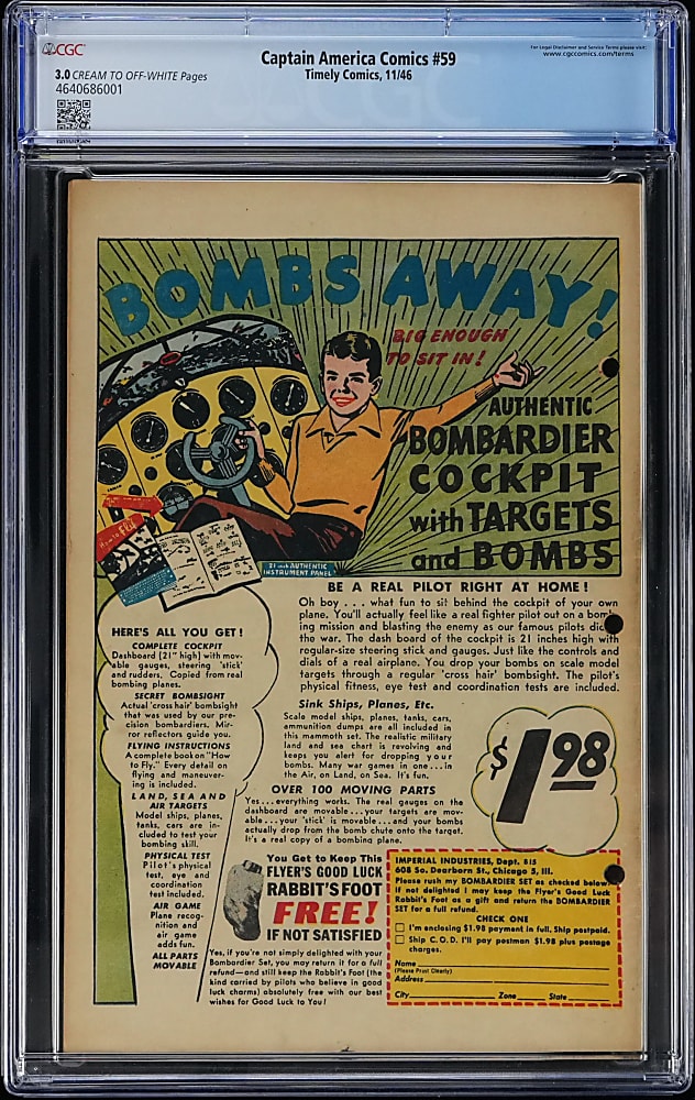 1946 Timely Comics Captain America Comics #59 - CGC 3.0