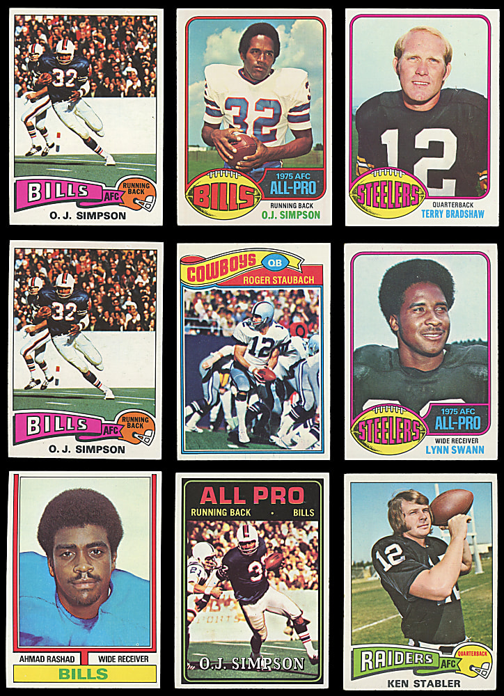 1969-1979 Topps Football Hall of Fame & Star Collection (229) with Bradshaw, Simpson, Staubach & Unitas