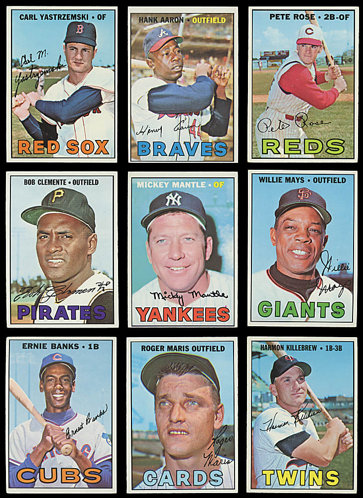 1967 Topps Near Complete Set (553/609) with Aaron, Mantle & Mays