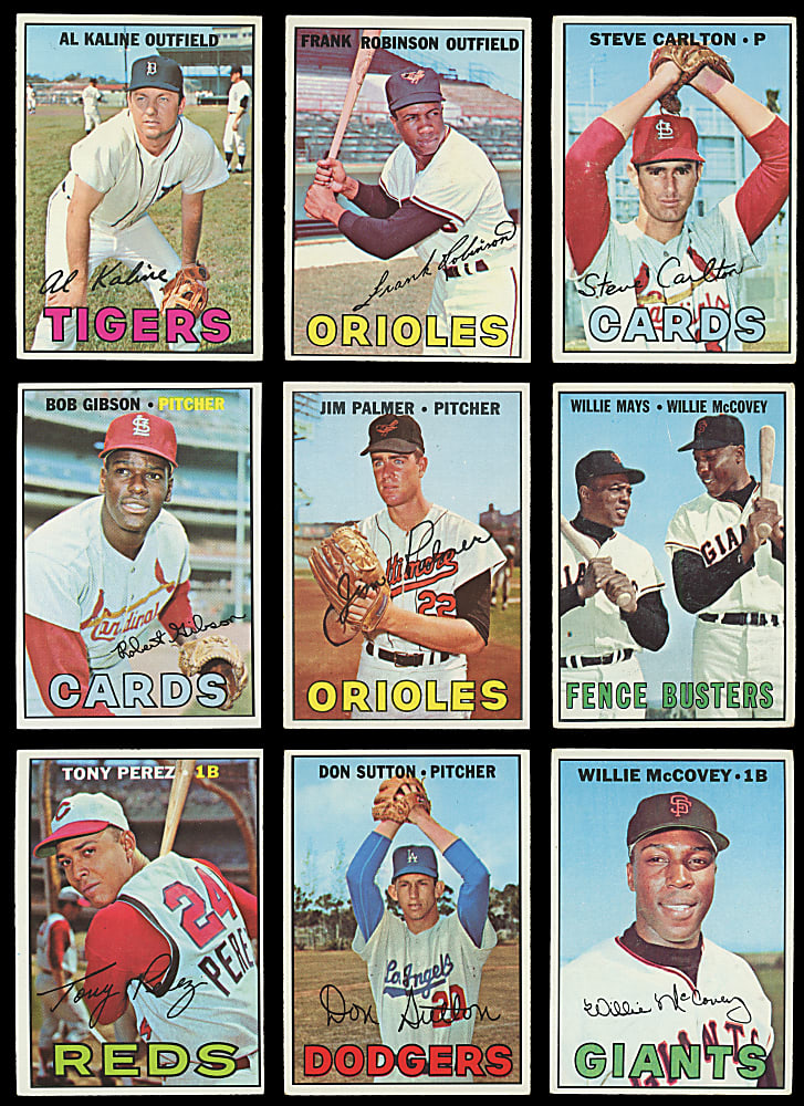 1967 Topps Near Complete Set (553/609) with Aaron, Mantle & Mays