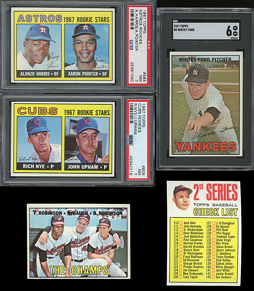 1967 Topps Near Complete Set (553/609) with Aaron, Mantle & Mays