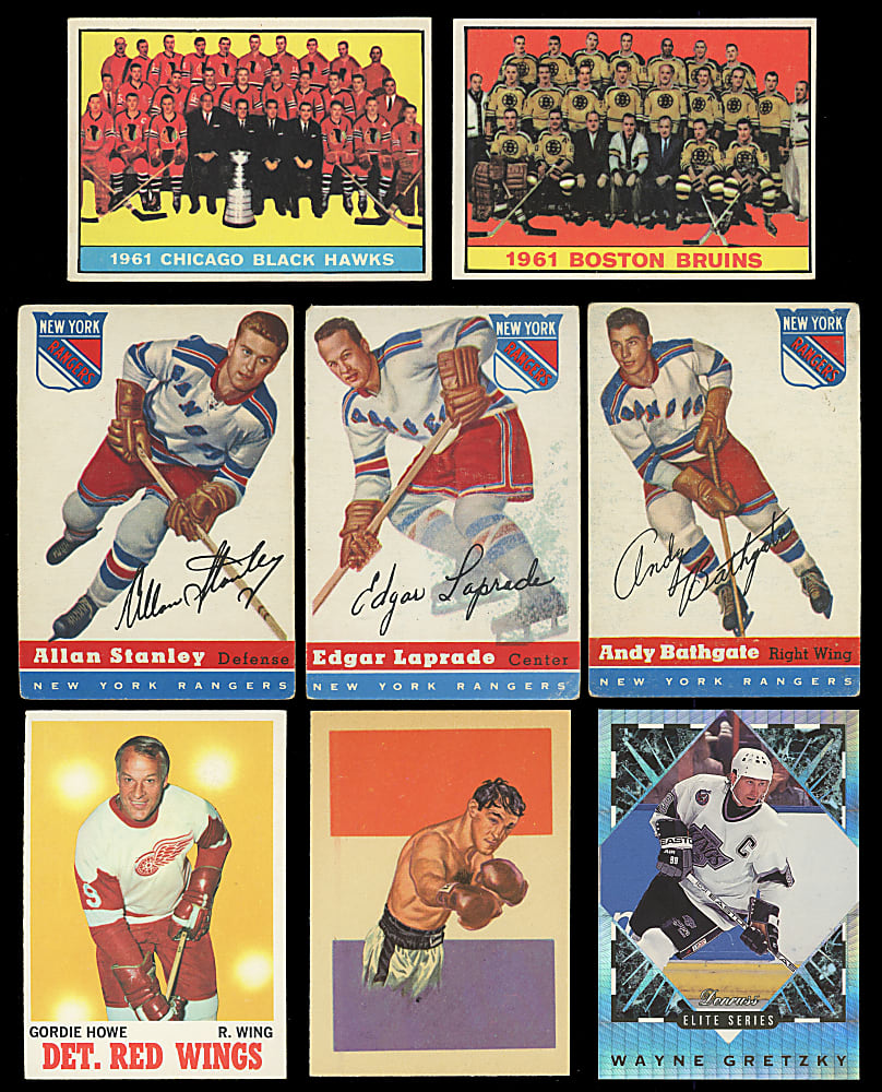 1954-1993 Hockey & Boxing Collection (16) with Gretzky, Howe & Marciano