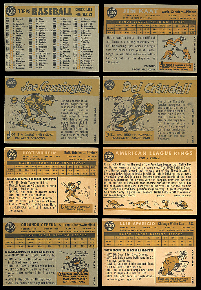1960 Topps Starter Set (281) with Multiple Hall of Famers