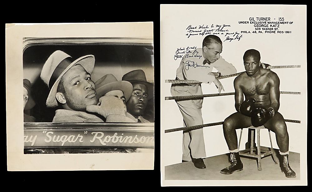 1900s-1950s Boxing Photograph and Cabinet Card Collection (9) with Sugar Ray Robinson