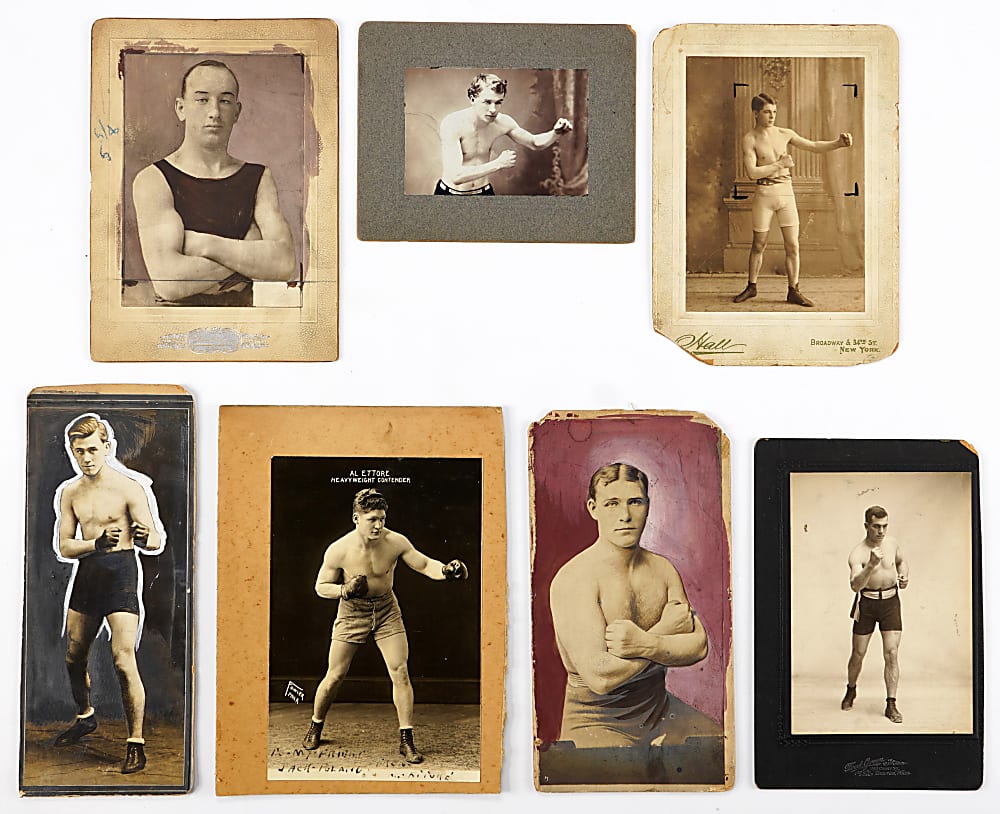 1900s-1950s Boxing Photograph and Cabinet Card Collection (9) with Sugar Ray Robinson