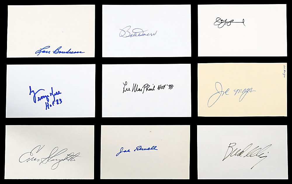 Signed Index Card Collection (300+) with Hall of Famers & Stars