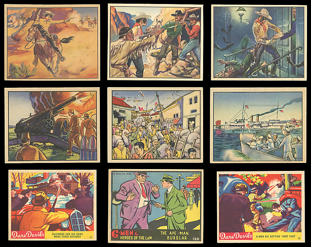 1933-1940 Non-Sport Collection (38) with Sky Birds, G-Men, Horrors of War & Lone Ranger - All Clean!