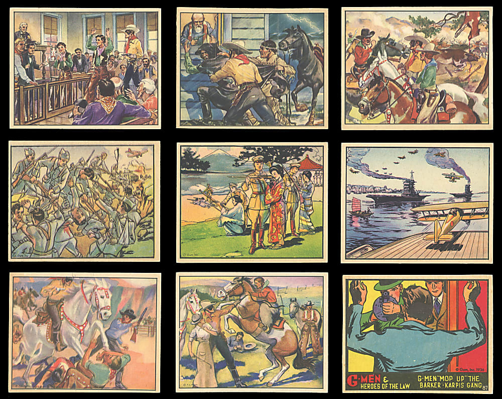 1933-1940 Non-Sport Collection (38) with Sky Birds, G-Men, Horrors of War & Lone Ranger - All Clean!