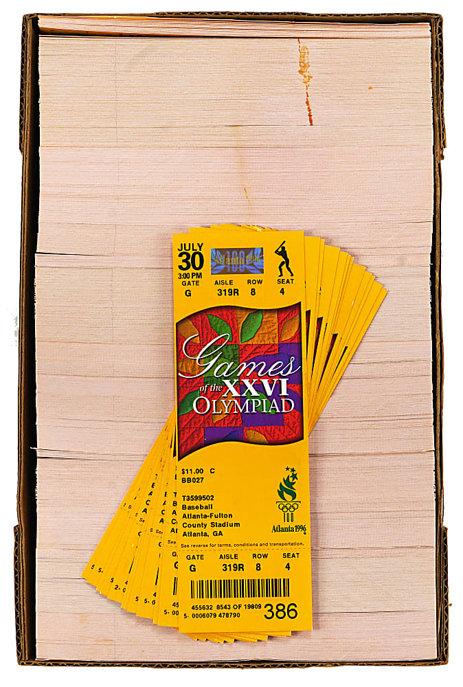 1996 Atlanta Olympic Baseball Full Unused Ticket Hoard (1,200+)