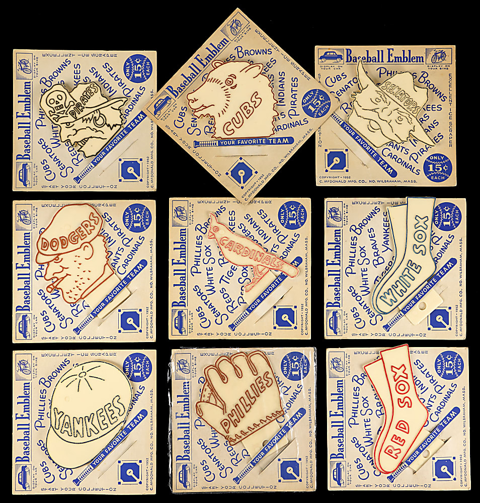 1952 C. McDonald MFG Co. Baseball Emblems Complete Set (16)