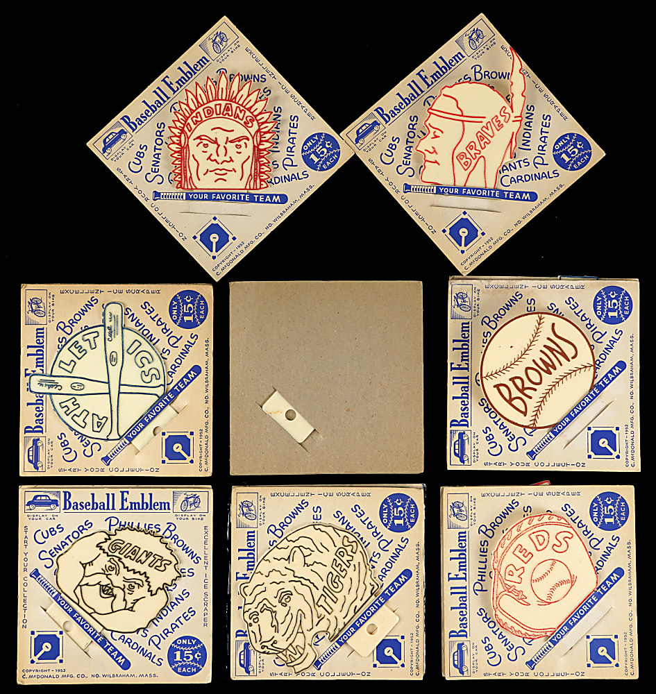 1952 C. McDonald MFG Co. Baseball Emblems Complete Set (16)