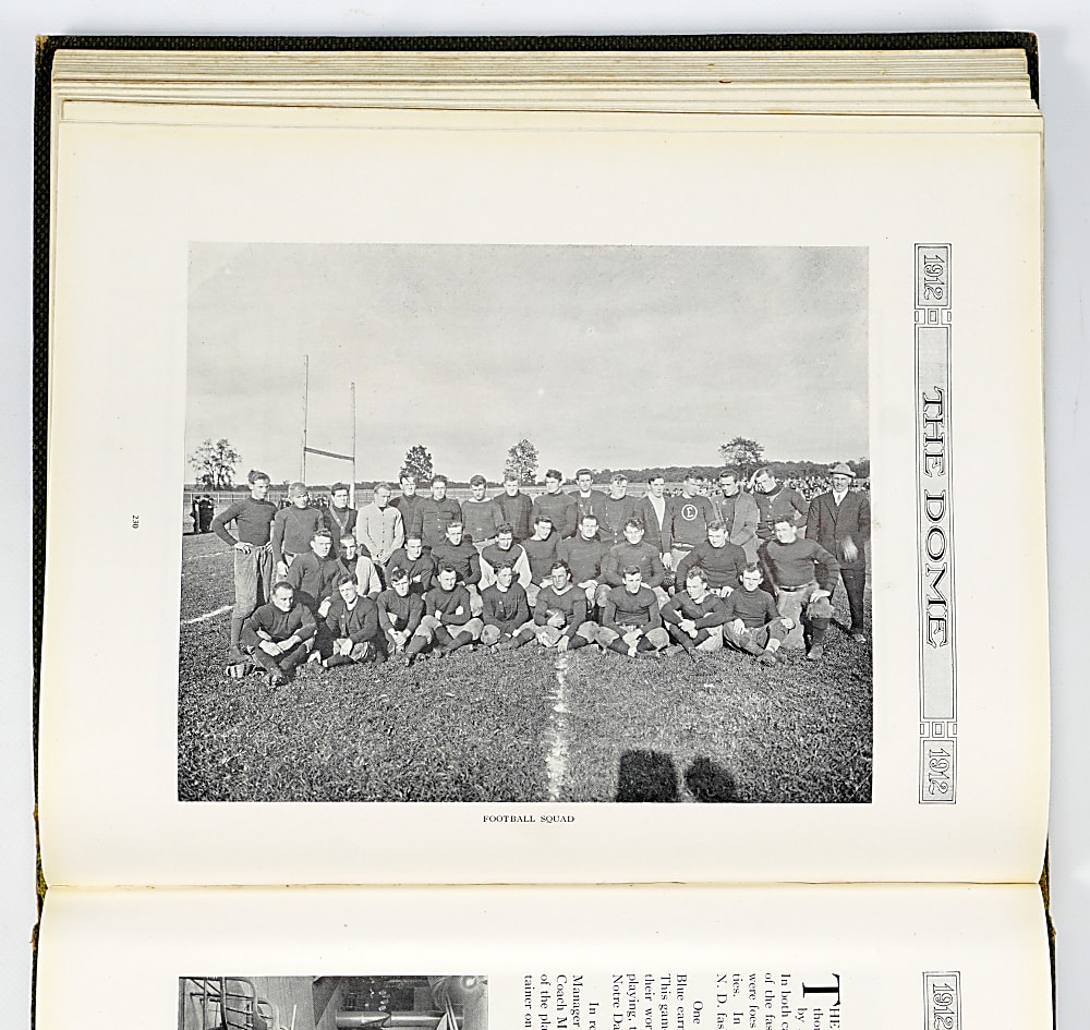 1912 University of Notre Dame Yearbook with Knute Rockne