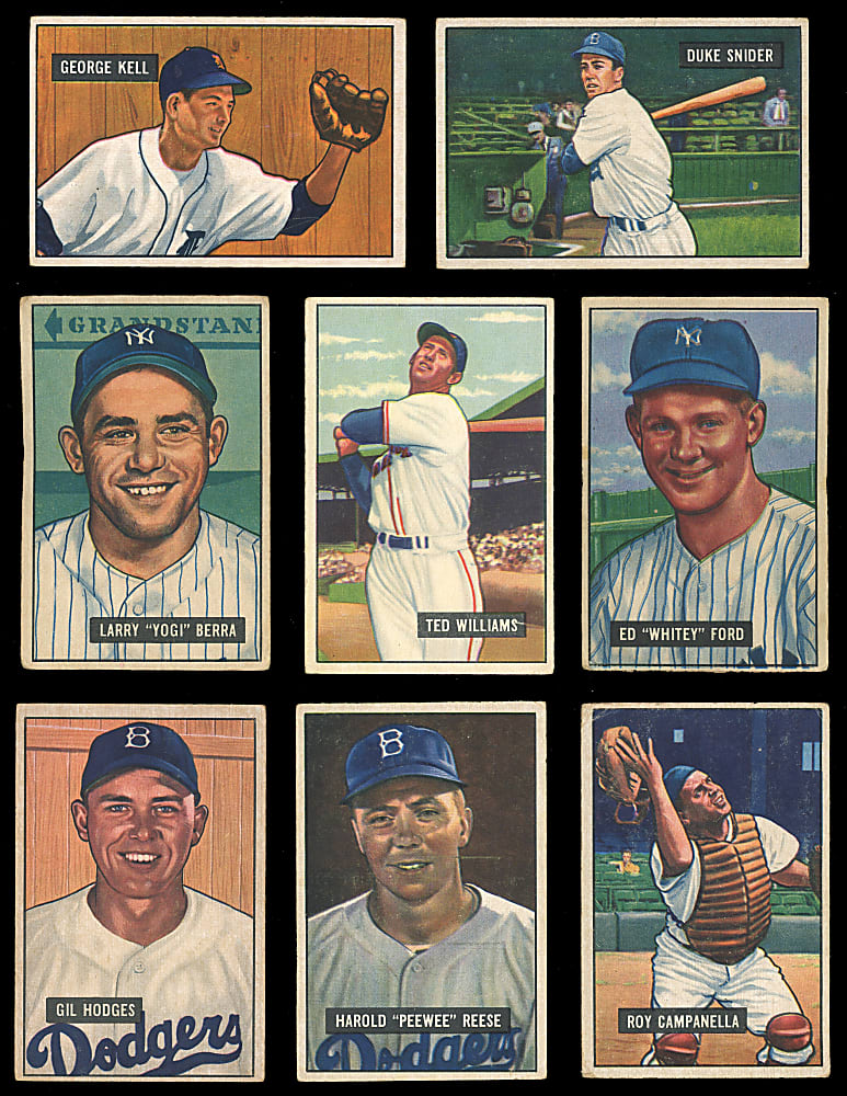 1951 Bowman Starter Set (155/324) with (18) Hall of Famers Including Whitey Ford Rookie & Ted Williams